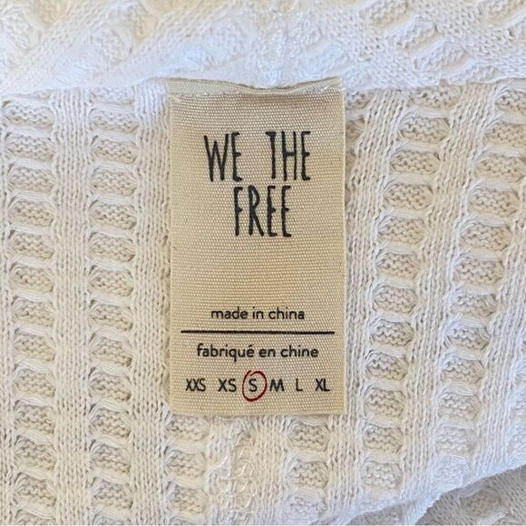 Free People We The Free Thermal Waffle Weave Crop Cowlneck Top Sz S - Picture 8 of 14